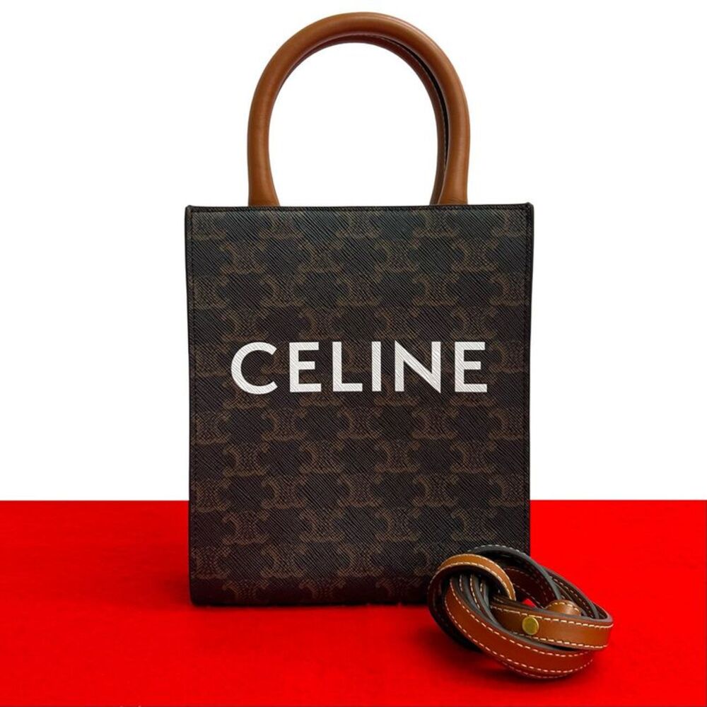 Celine Vertical Cabas Mini Leather 2way Bag - Picture 1 of 10